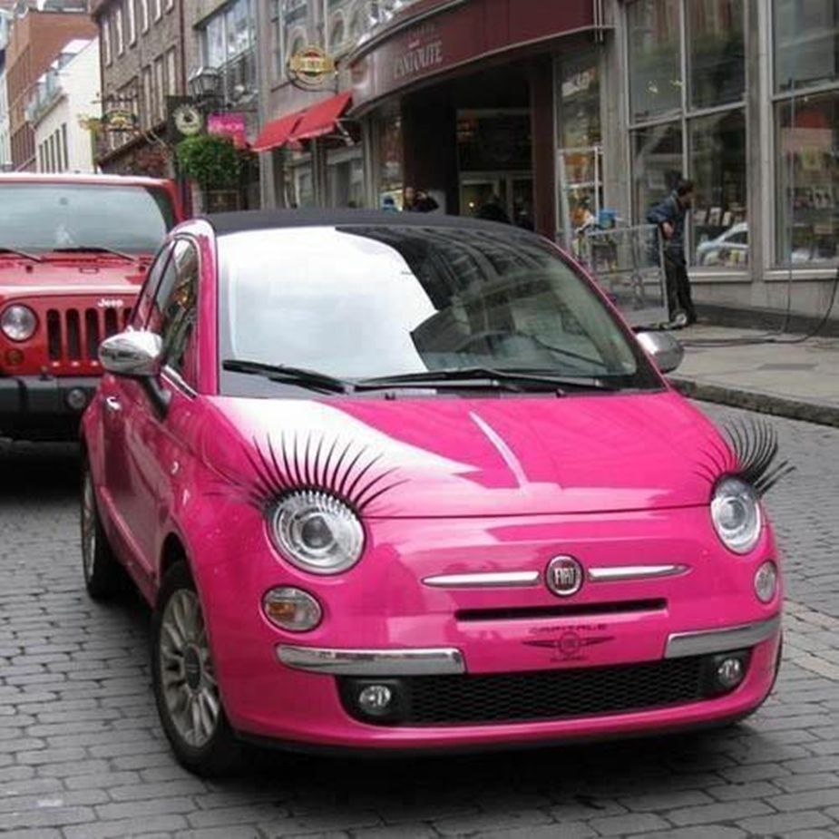 fiat 500 pink