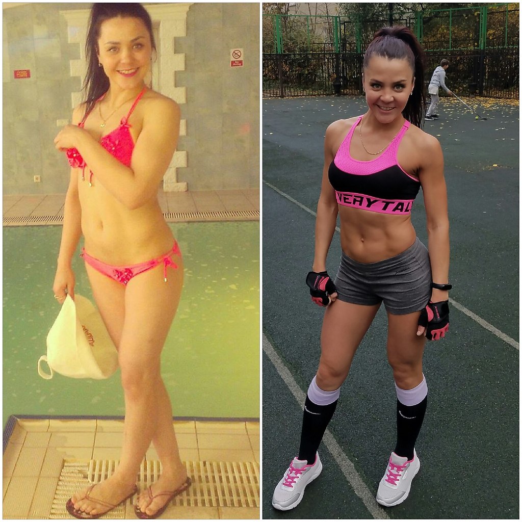 До и после спортзала девушки