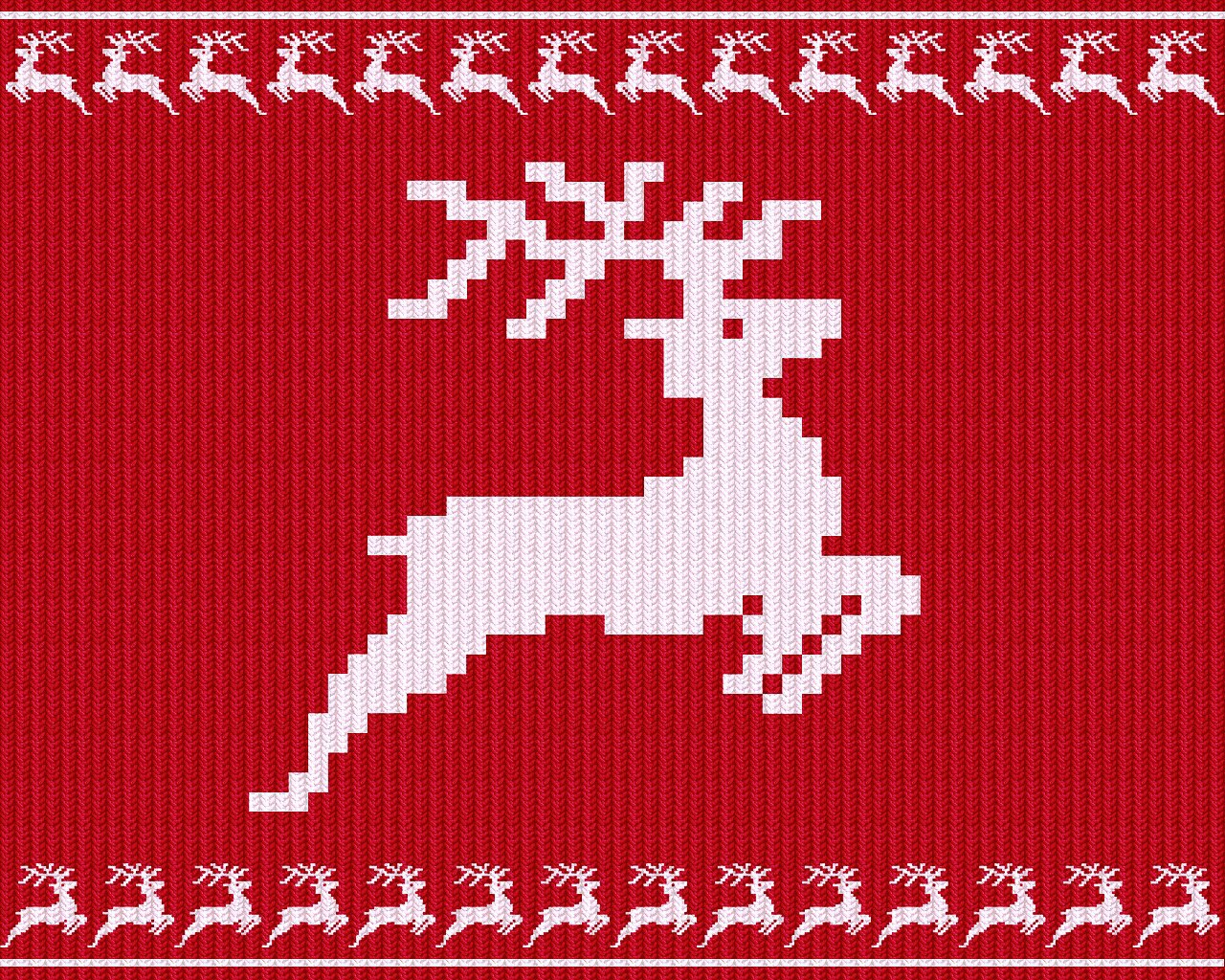 Пиксельный новогодний олень