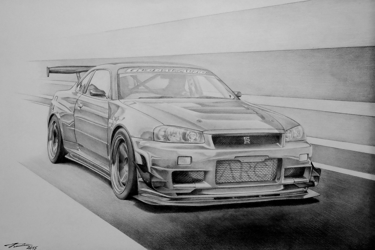 Рисунок nissan skyline r34