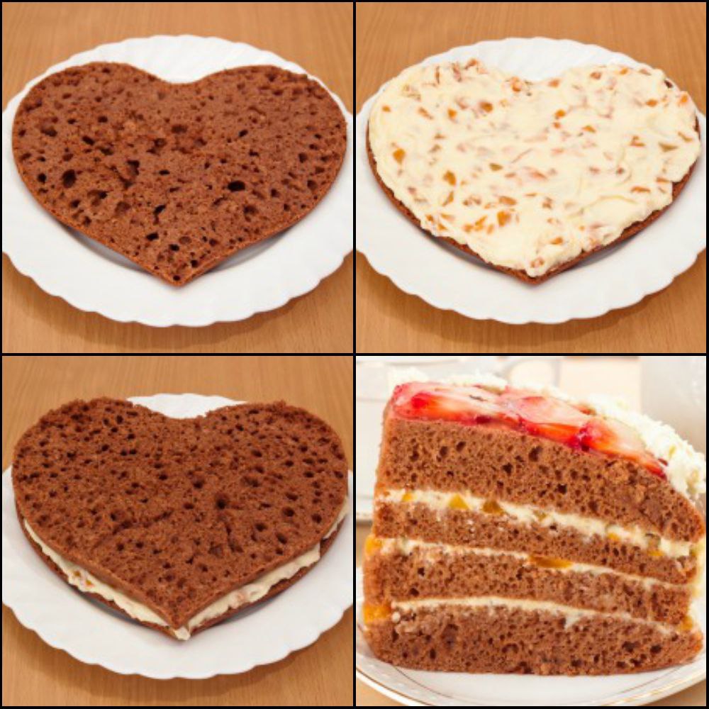 Как сделать торт в виде сердца дома