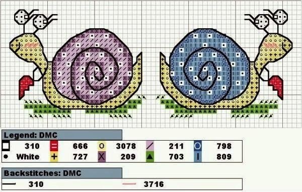 Схема вышивки крестом улитка