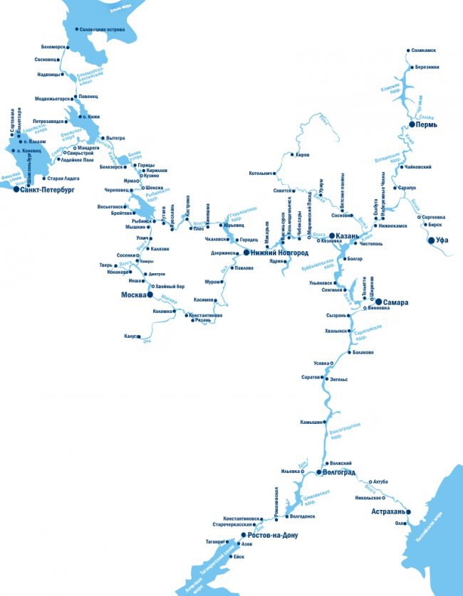 Карта речного пути из москвы в санкт петербург