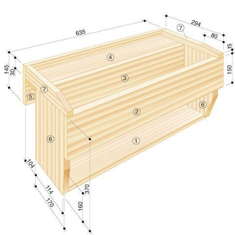 Чертеж кашпо из досок