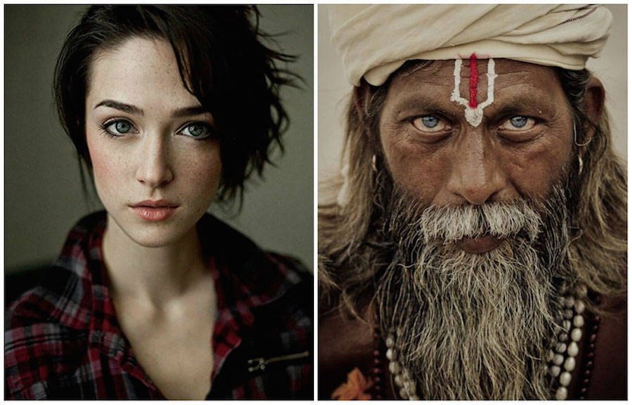 Портрет из двух фото разных людей