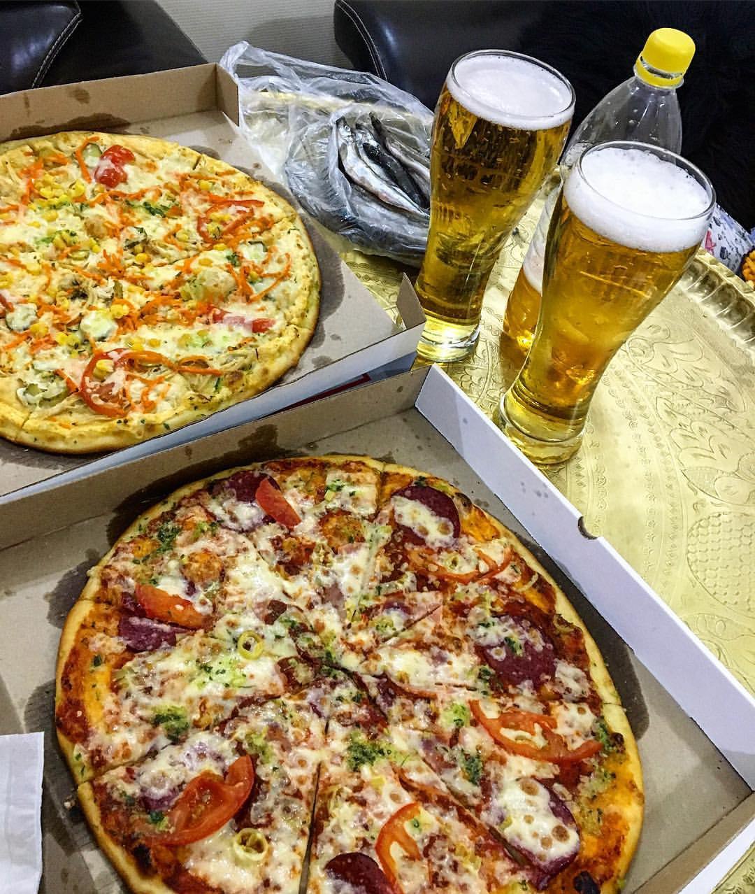 Пиво и пицца