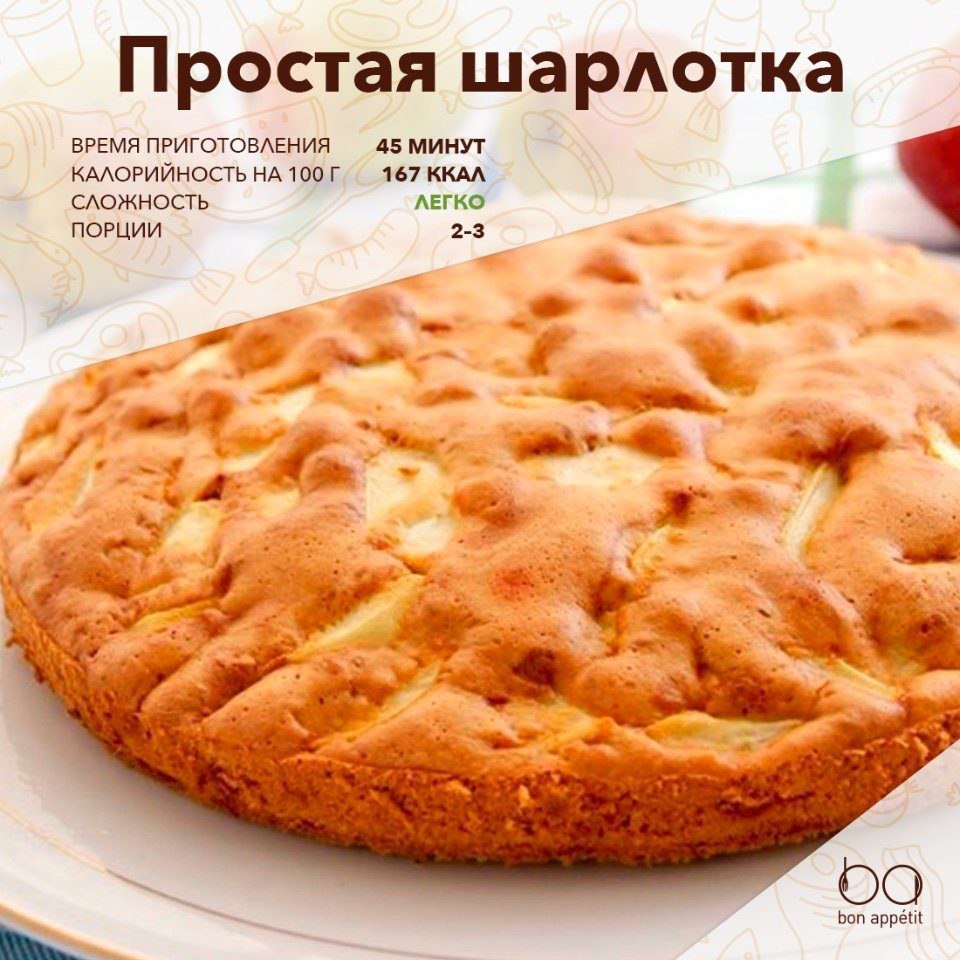 Классический пирог шарлотка