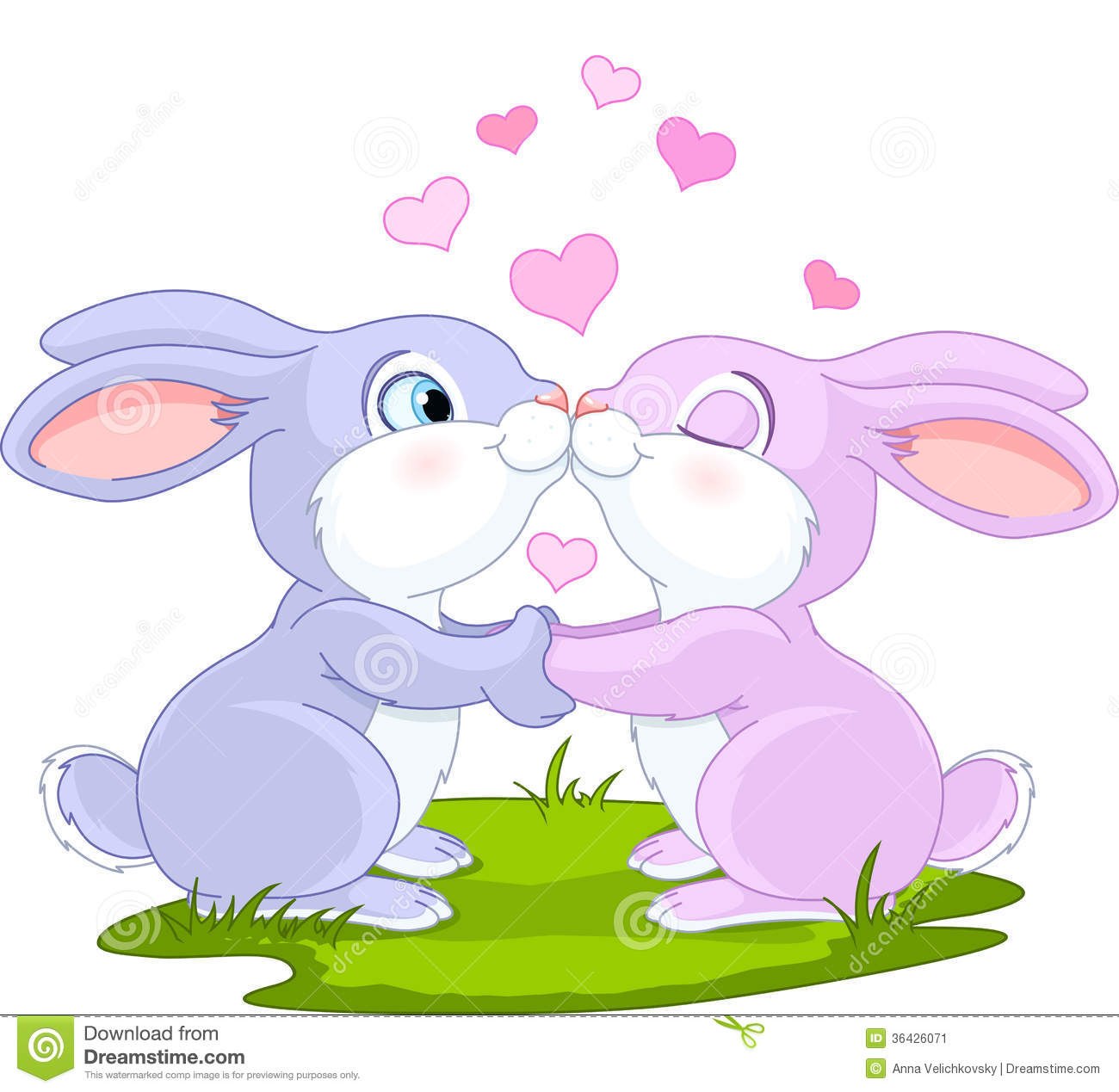 Влюбленные кролики мультяшки