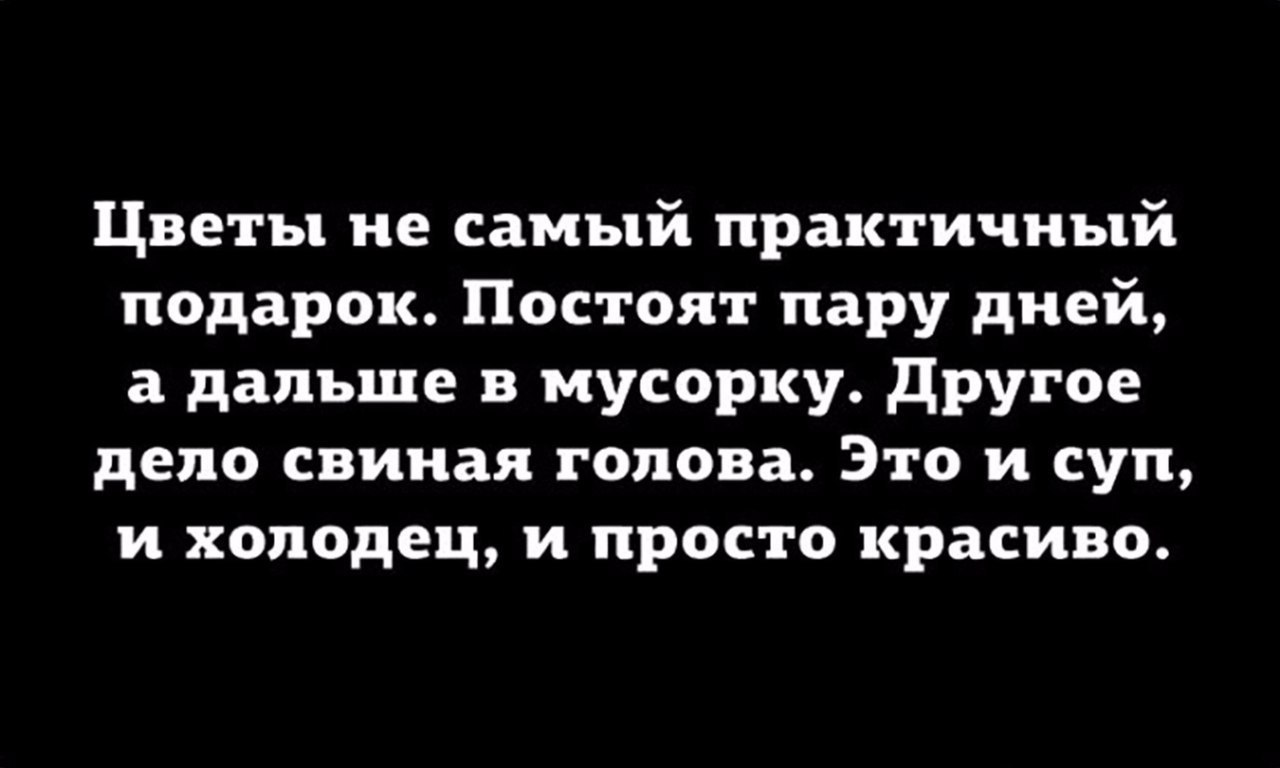 Другом деле. Другое дело свиная голова. Лучший подарок свиная голова. Цветы не самый практичный подарок другое дело свиная голова.