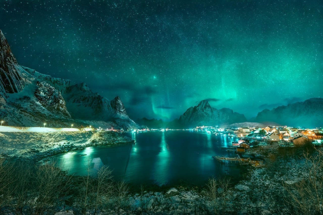 Природа Норвегии ночь