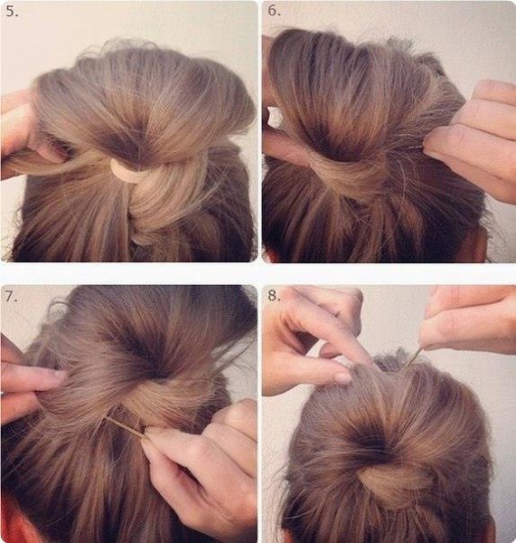 Как сделать объемную гульку из волос если не длинные волосы