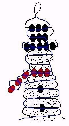 Схема снеговик бисер