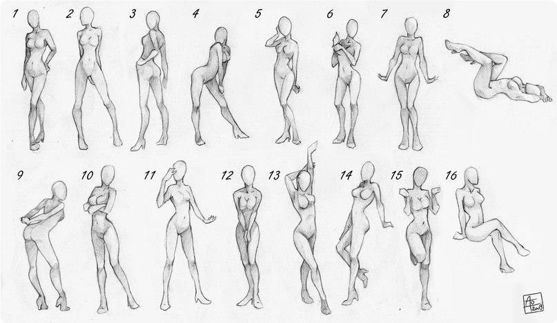 Naked anime girl drawing