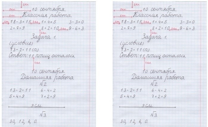 Оформление работ по математике в 1 классе образец