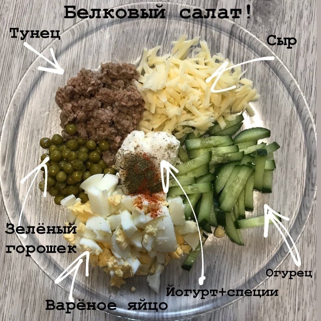 Белковый салат для похудения