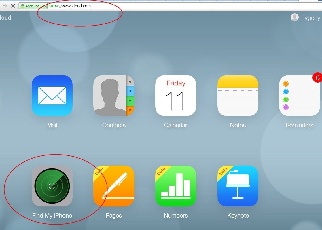 Найти iphone через icloud