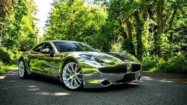 Chrome Fisker Karma