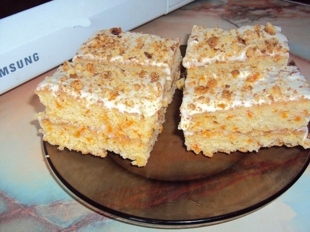 Торт морковный - вкуснятина.Ингредиенты:- 2 стакана натертой, ч/з крупную терку, моркови- 2 стакана ...