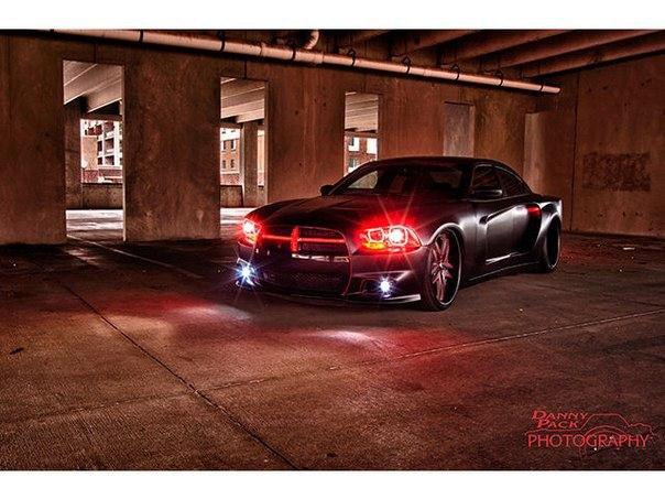 Bagged Matte Black Widebody Dodge Charger R/T On Forgiato Wheels.