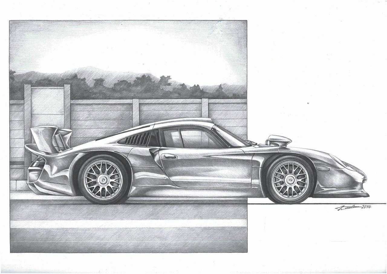Porsche 911 GT1 Straenversion (996) '1997 /a3, pencil/