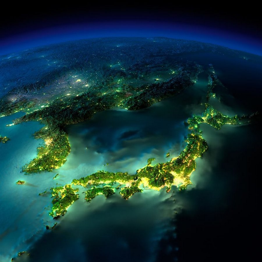 фото планеты земля из космоса ночью