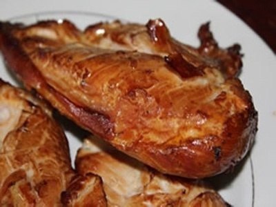 Копченая куриная грудка.100 гр - 148 КкалКуриные грудки — 1 кгСоевый соус — 50 гИмбирь сушеный — 1 ...