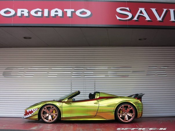 Ferrari 458 Italia Spider Golden Shark  Office-K - 4