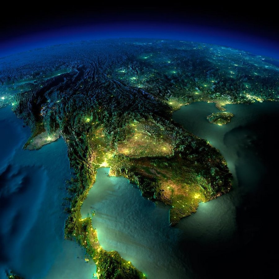 фото планеты земля из космоса ночью