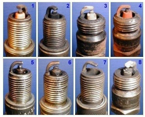 Диагностика работы двигателя по состоянию свечей.Фото №1Свеча, вывернутая из двигателя, работу ...