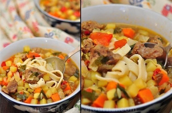 Лагман.Ингредиенты:Мясо (говядина) - 800 гр.,Картофель - 6 шт.(средний)Морковь - 2 шт. ...