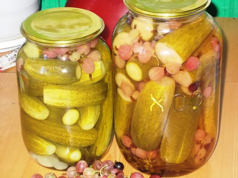 Маринованные огурчики с крыжовником. Рецепт проверен неоднократно. Никогда не бывает осечек. ...