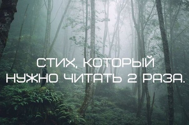 Потрясающий стих! Обязательно прочитайте его два раза. Почему именно два? Прочитайте первый раз и ...