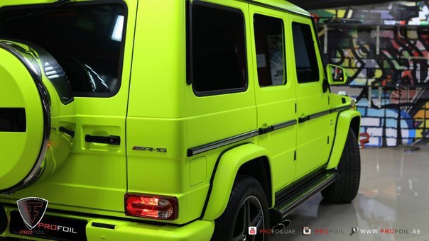 Fluro Yellow Mercedes-Benz G 63 AMG by Profoil. - 8