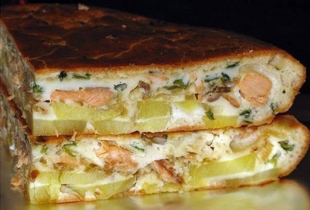 Рыбный заливной пирог с картошкой.Ингредиенты:-Яйца – 3 шт-Мука – 1 ст-Сметана – 0,5 ст-Майонез – ...