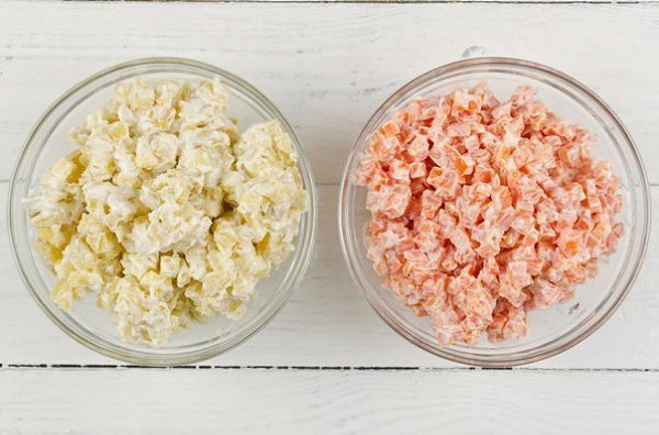 САЛАТ "КРАСНАЯ ШАПОЧКА" ИНГРЕДИЕНТЫ: грудка куриная 300 г картофель 300 г морковь 350 г ... - 4