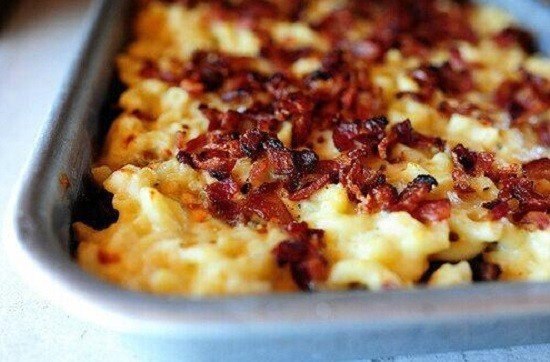 Макароны с сыром, беконом и грибами.Ингредиенты:Грибы - 450 гЛук - 2 шт.Макароны - 700 гМасло ...