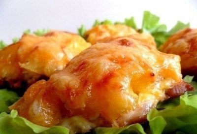 Курица, запеченная с ананасами и сыром.Состав:куриное филе: 500 г.консервированные ананасы: 450-500 ... - 5