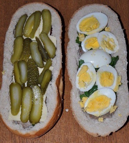 ФАРШИРОВАННЫЙ БАТОН.ИНГРЕДИЕНТЫ1 батонкотлеты мясныеяйца куриные отварныемаринованные огурчикипучок ... - 3