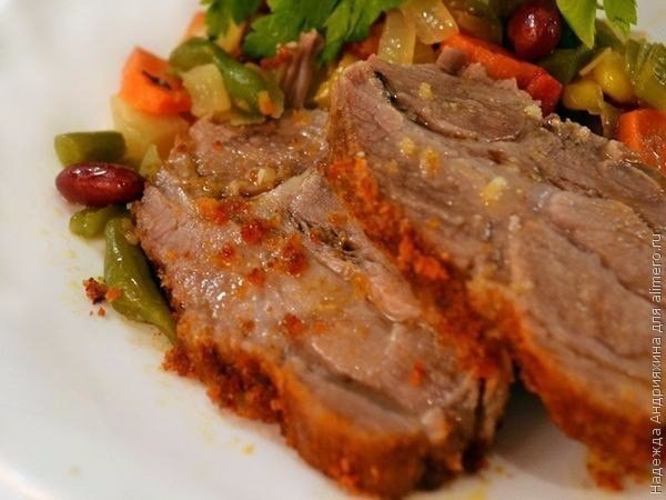 Запеченная в горчице свинина.Рецепт настолько простой и настолько вкусным получается мясо, что я ...