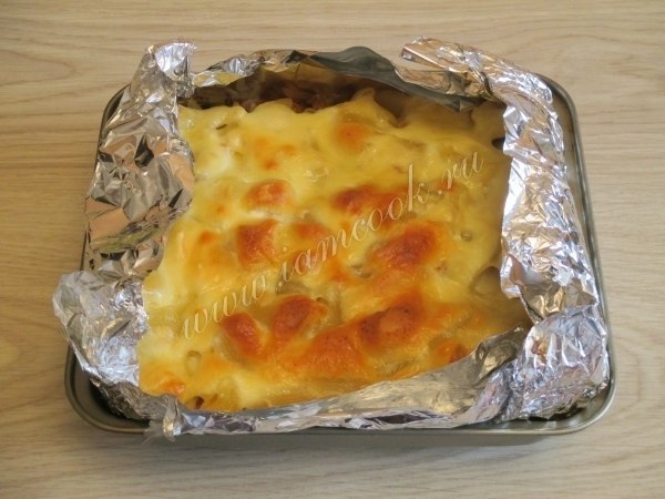 Лазанья из макарон. Ингредиенты: Макароны - 250-300 грамм; Мясной фарш - 500 грамм; Лук - 1-2 ... - 8