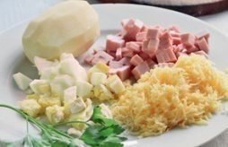 Картофельные котлетки.Ингредиенты:картофель — 0,5 кг,яйцо — 8 шт,сыр — 75 г,ветчина — 70 г,лук — 1 ... - 2