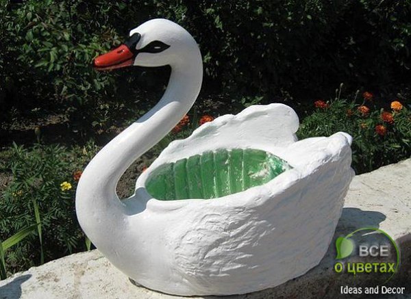 Лебедь-кашпо.Изогните прут в виде двоечки и вставьте в проделанную в пробке дырочку, зафиксировав ... - 3