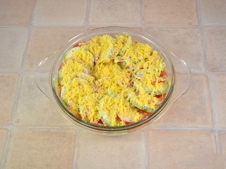 Запеченные кабачки и помидоры с сыром. Сочные кабачки, мягкие помидоры, нежный омлет в нижнем слое, ... - 8