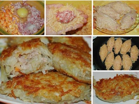 Kартофельные зразы с мясным фаршем! Секрет этих зраз в тёрке, нужно использовать крупную, а не ...