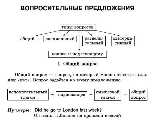 Все правила образования вопросительных предложения в английском языке. Сохрани, чтобы не потерять