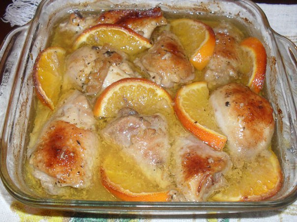 КУРИЦА С АПЕЛЬСИНОМ И ПРОВАНСКИМИ ТРАВАМИ. Курица 1 шт. (можно взять бедра и голень, на ваше ...