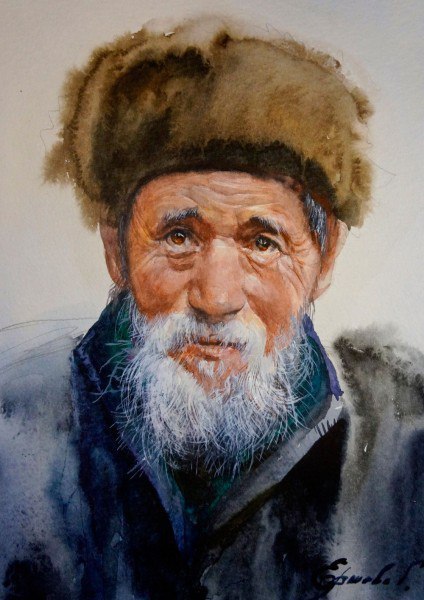 #пошаговые_уроки@ele_art_school. #акварель@ele_art_school Портрет акварельюАвтор Галина Ершова - 8