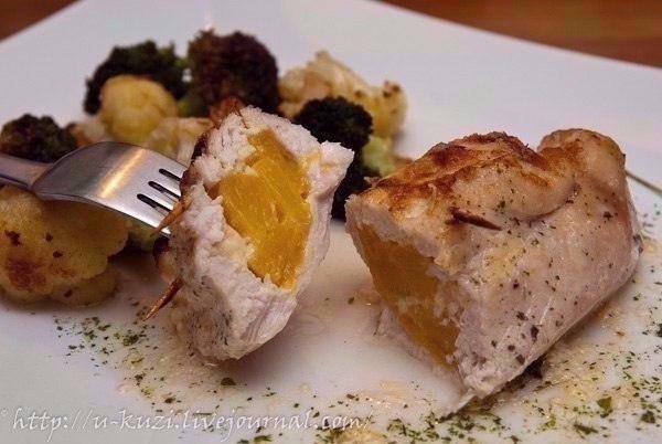 Фаршированные куриные грудки.Ингредиенты:- 4 куриных грудки- 240 г консервированных абрикосов (можно ... - 9