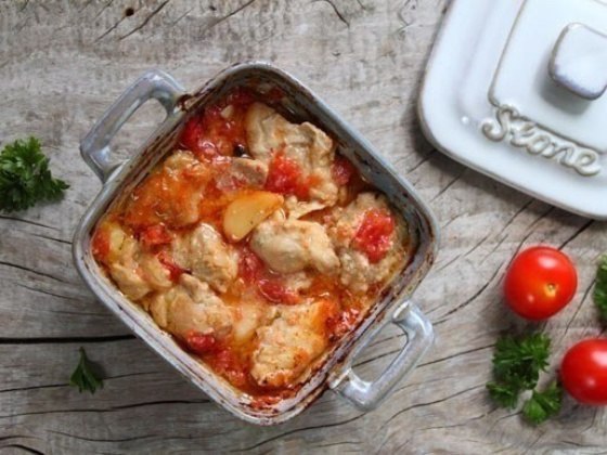 Куриное филе с горчицей и помидорами. 87 ккал на 100 гр Низкокалорийный ужин богатый белками - ...