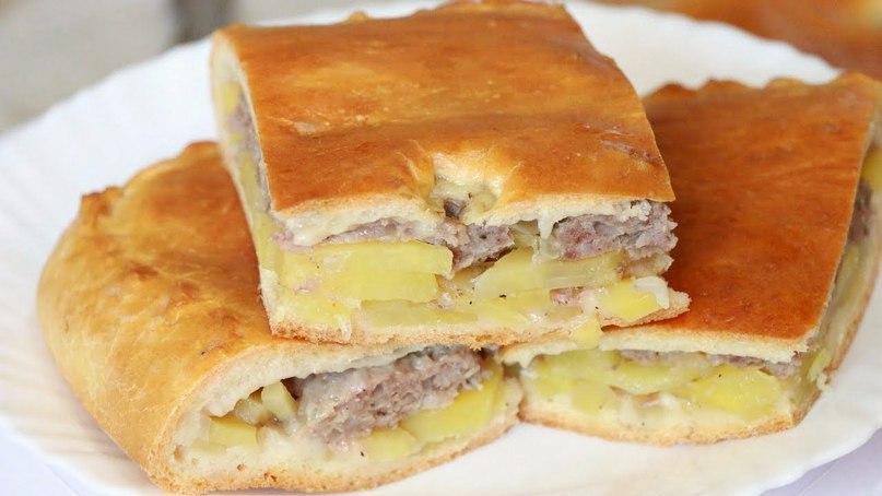 ВКУСНЫЙ МЯСНОЙ ПИРОГ. ИНГРЕДИЕНТЫ: Тесто: 250 грамм майонеза 250 грамм сметаны 3 яйца 300-350 грамм ...